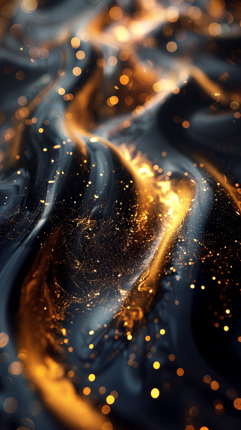 Futuristische Goldene Wellen 1 | LED Bild