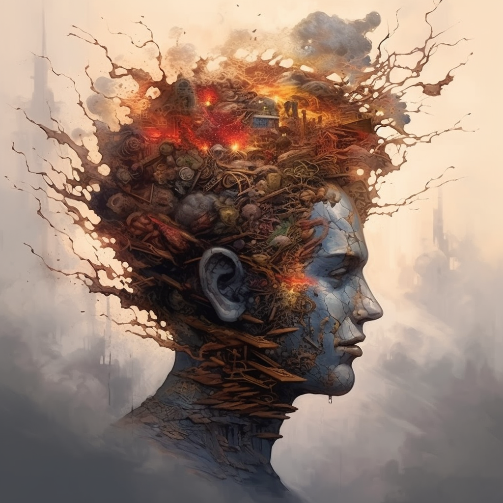 Gedanken Stadt Abstrakt 3 | LED Bild