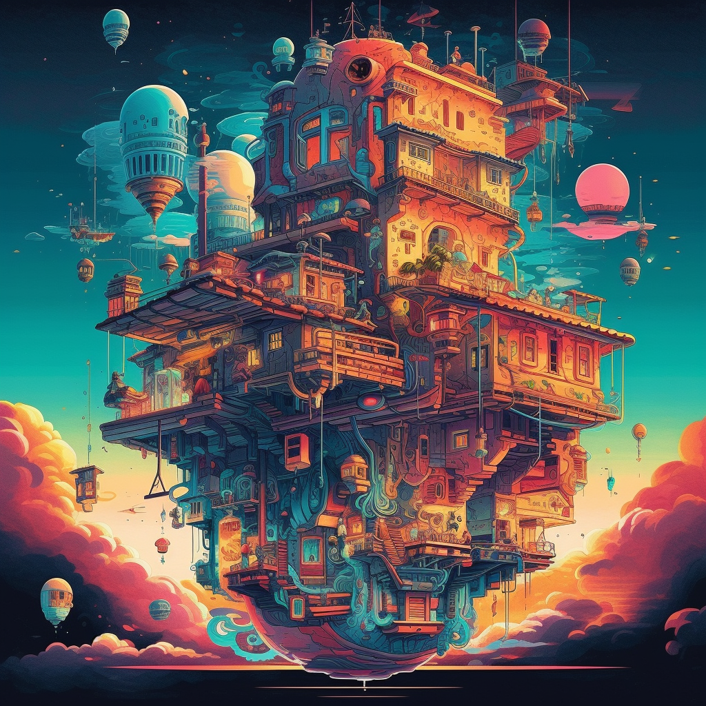 Steampunk Stadt Abstrakt | LED Bild