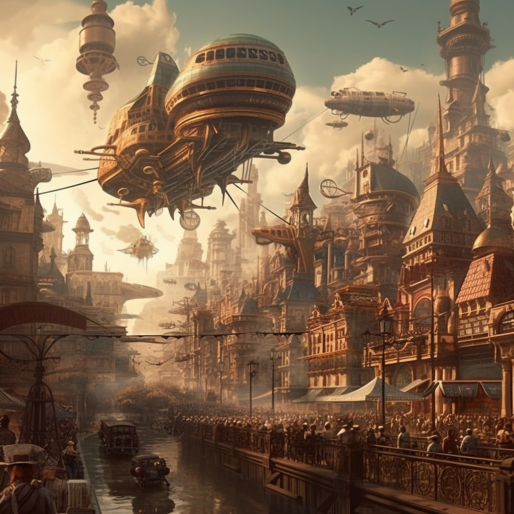 Steampunk Stadt 1 | LED Bild