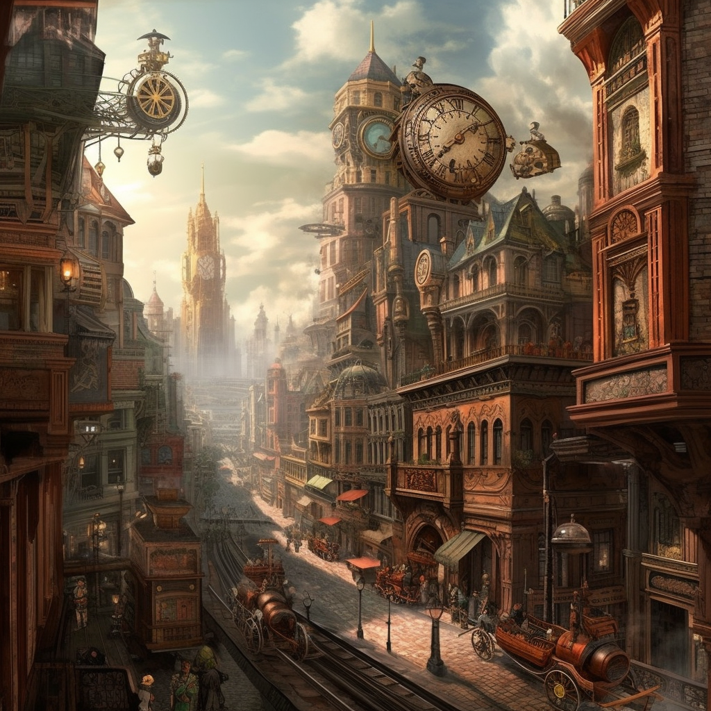 Steampunk Stadt 4 | LED Bild