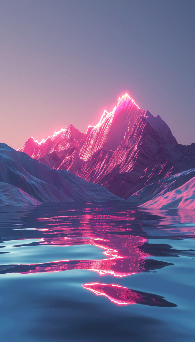 Gebirge Neon 1 | LED Bild