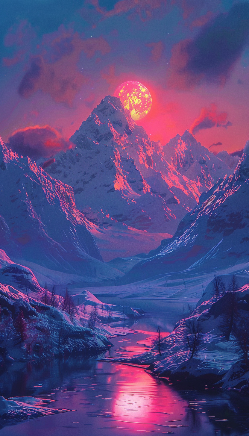 Gebirge Neon 2 | LED Bild