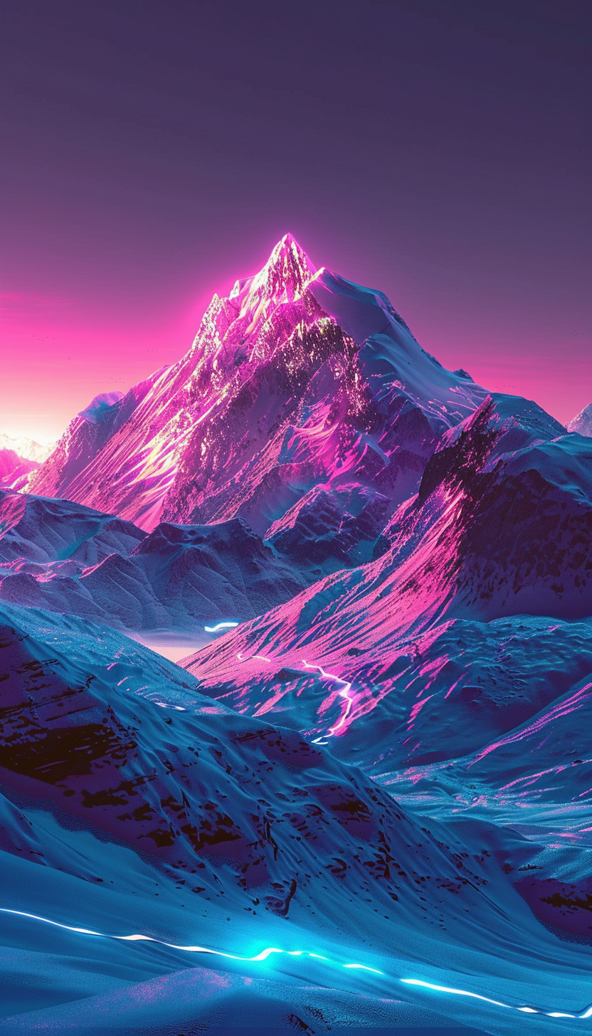 Gebirge Neon 3 | LED Bild