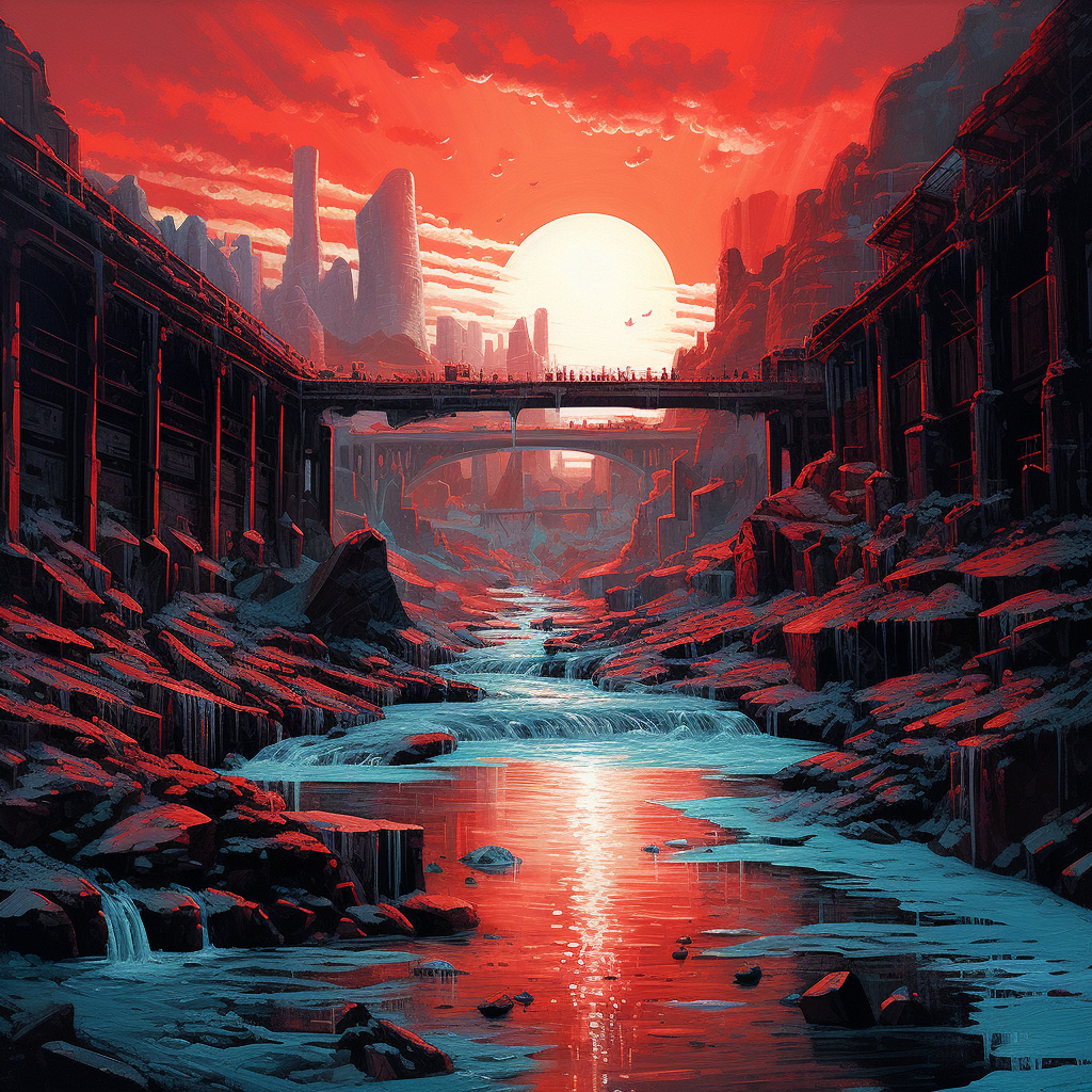 Futuristischer Kanal | LED Bild