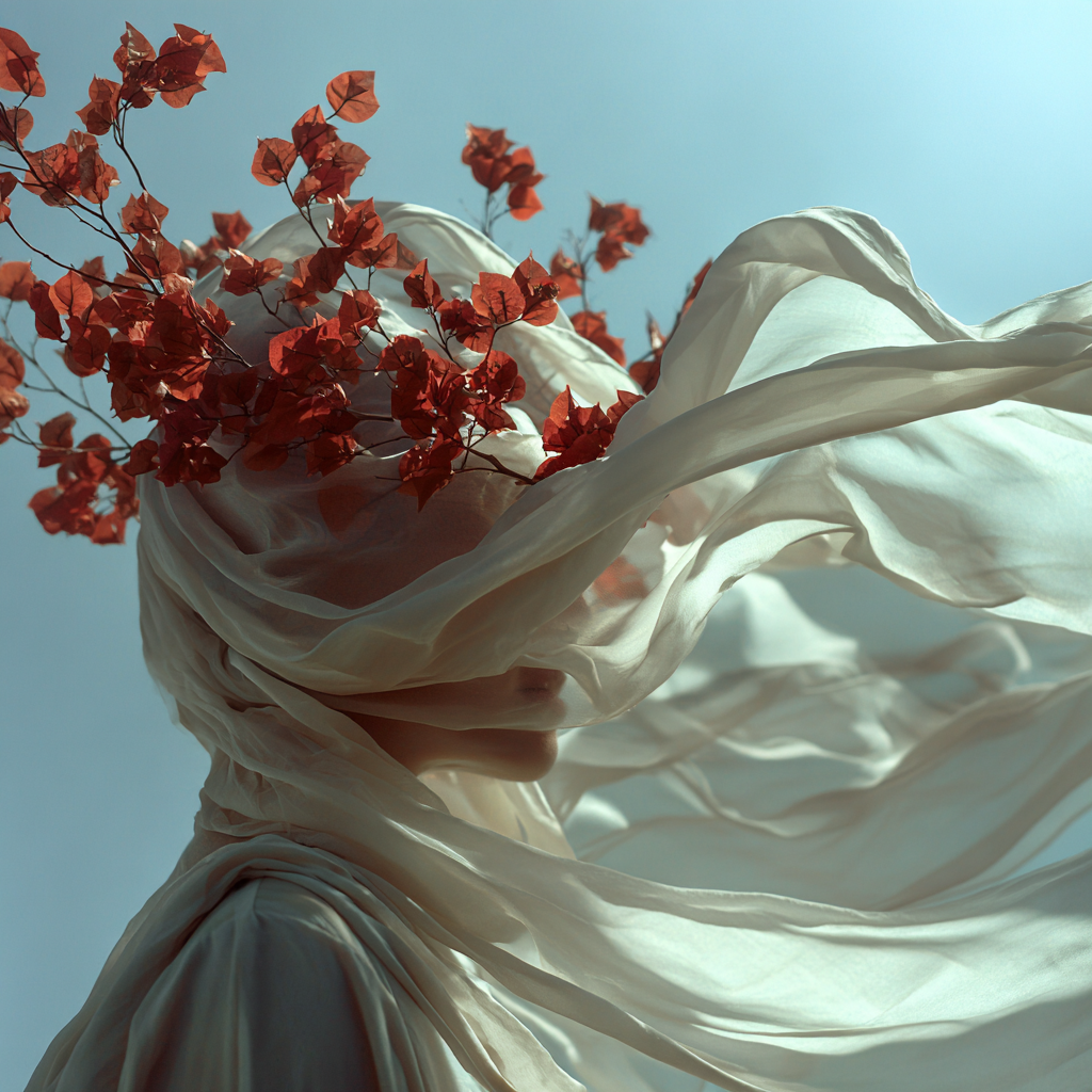 Frau im Weißen Gewand 1 | LED Bild