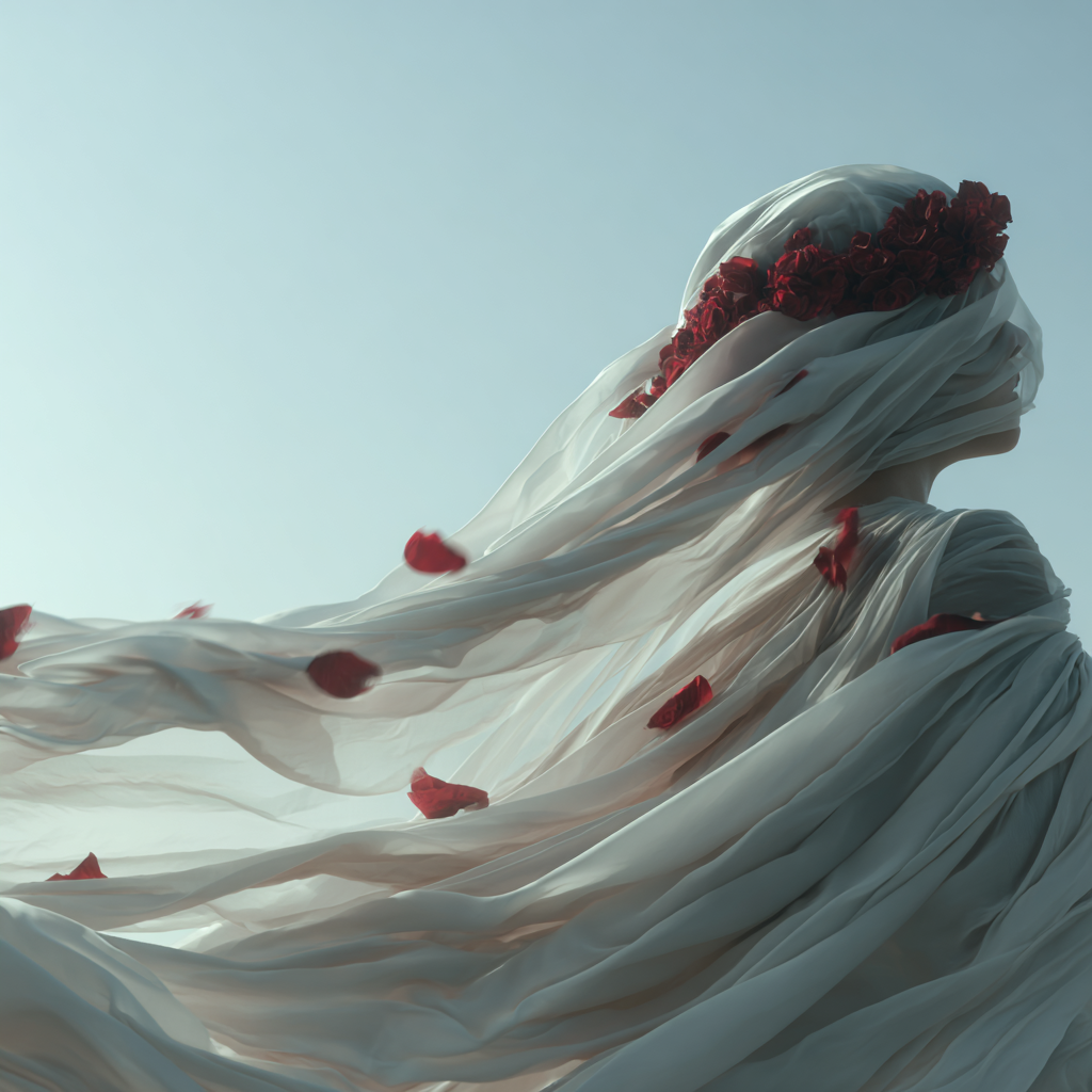 Frau im Weißen Gewand 2 | LED Bild