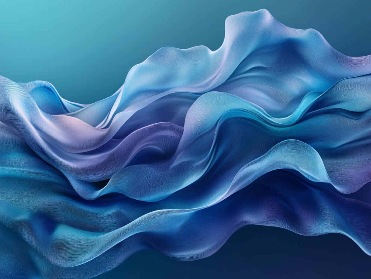 Futuristische Wellen Blau 3 | LED Bild