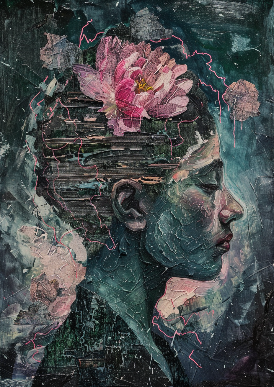 Abstrakter Blumenkopf 2 | LED Bild