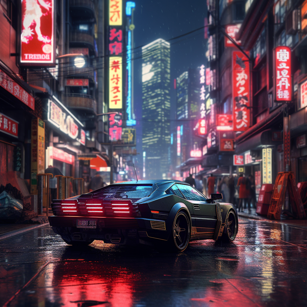 Cyberpunk Stadt 3 | LED Bild