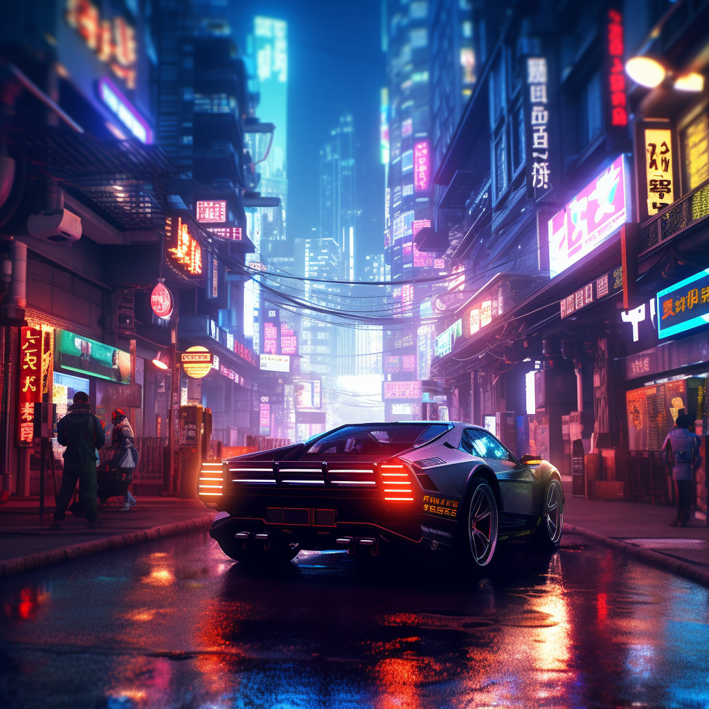 Cyberpunk Stadt 5 | LED Bild