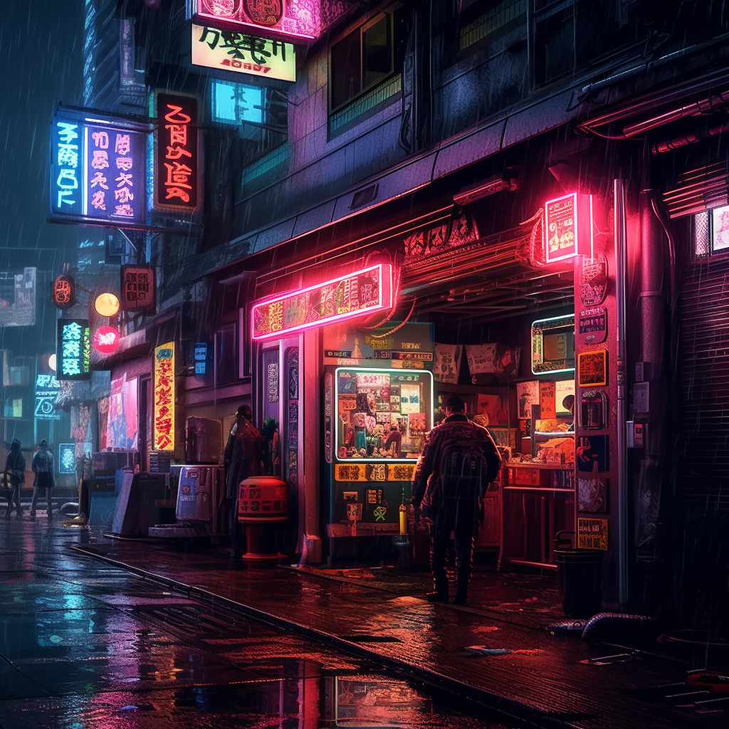 Cyberpunk Stadt 7 | LED Bild