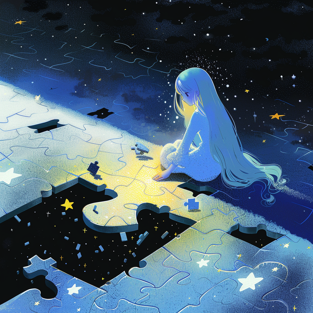 Galaxie Puzzle Kind 1 | LED Bild