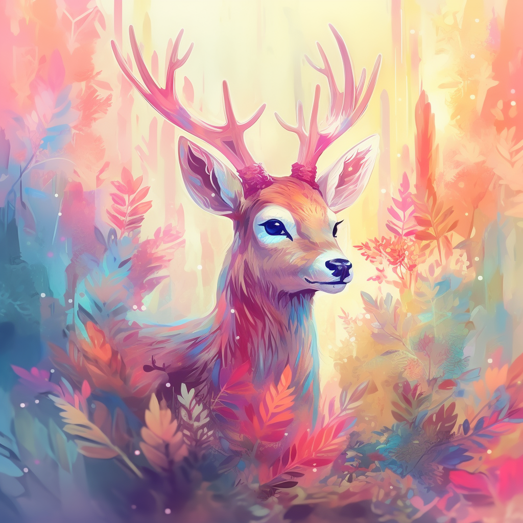 Reh Freundlich Illustriert | LED Bild