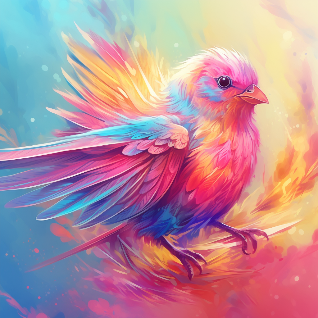 Vogel Verspielt Bunt Illustriert 1 | LED Bild