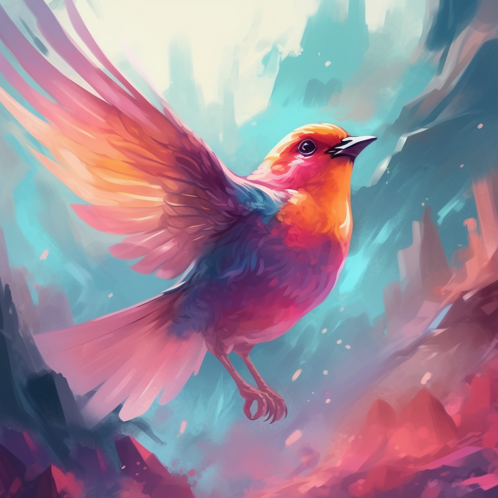 Vogel Verspielt Bunt Illustriert 2 | LED Bild