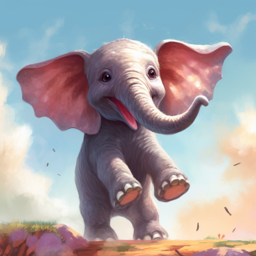 Elefant Verspielt Illustriert | LED Bild