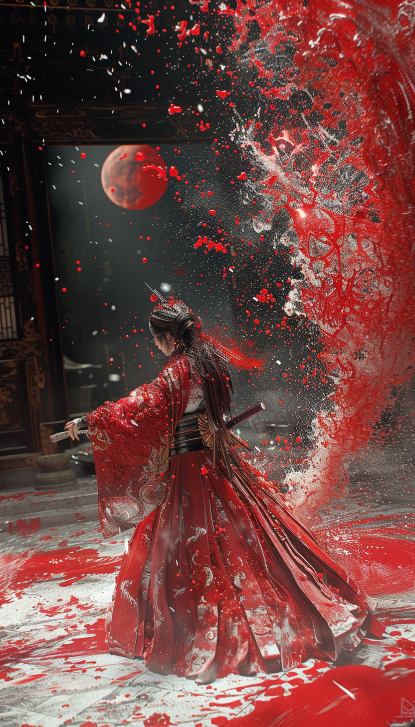 Japanische Kriegerin 1 | LED Bild