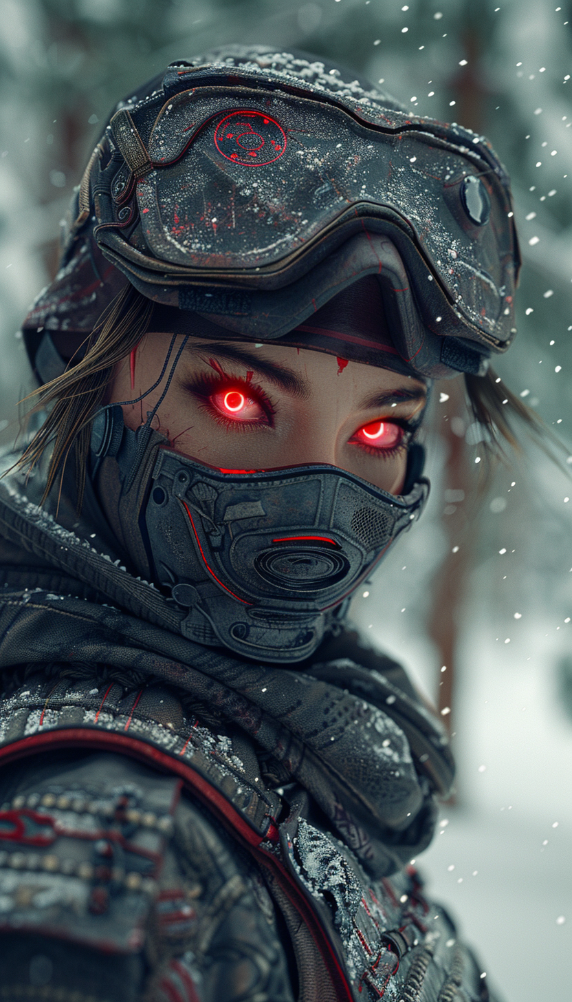 Futuristische Soldatin | LED Bild