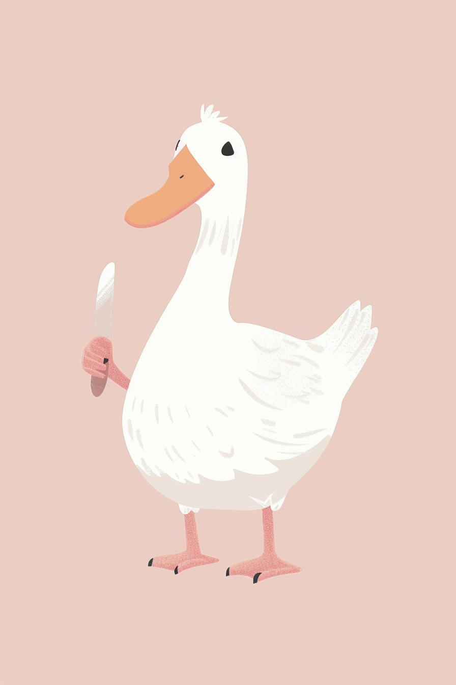 Gans mit Messer 1 | LED Bild