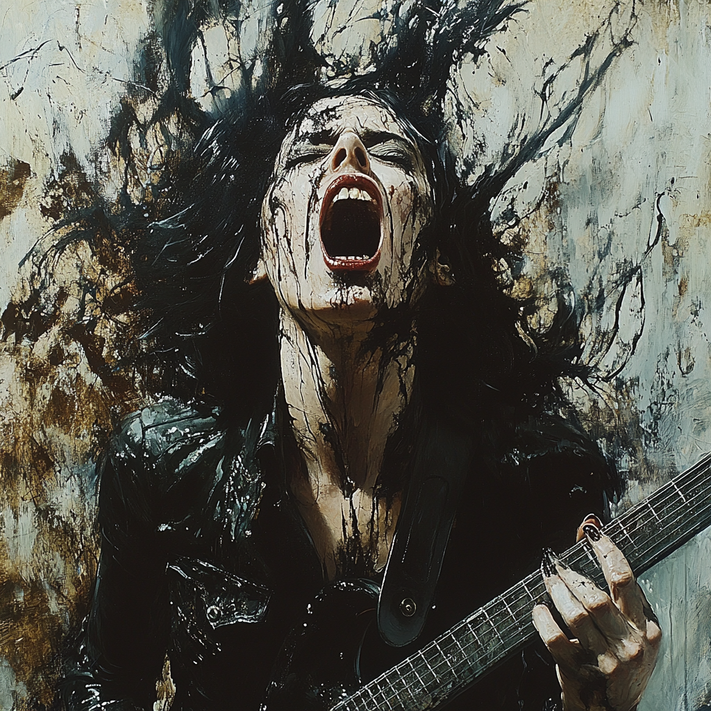 Rock n Roll Frau Illustriert | LED Bild