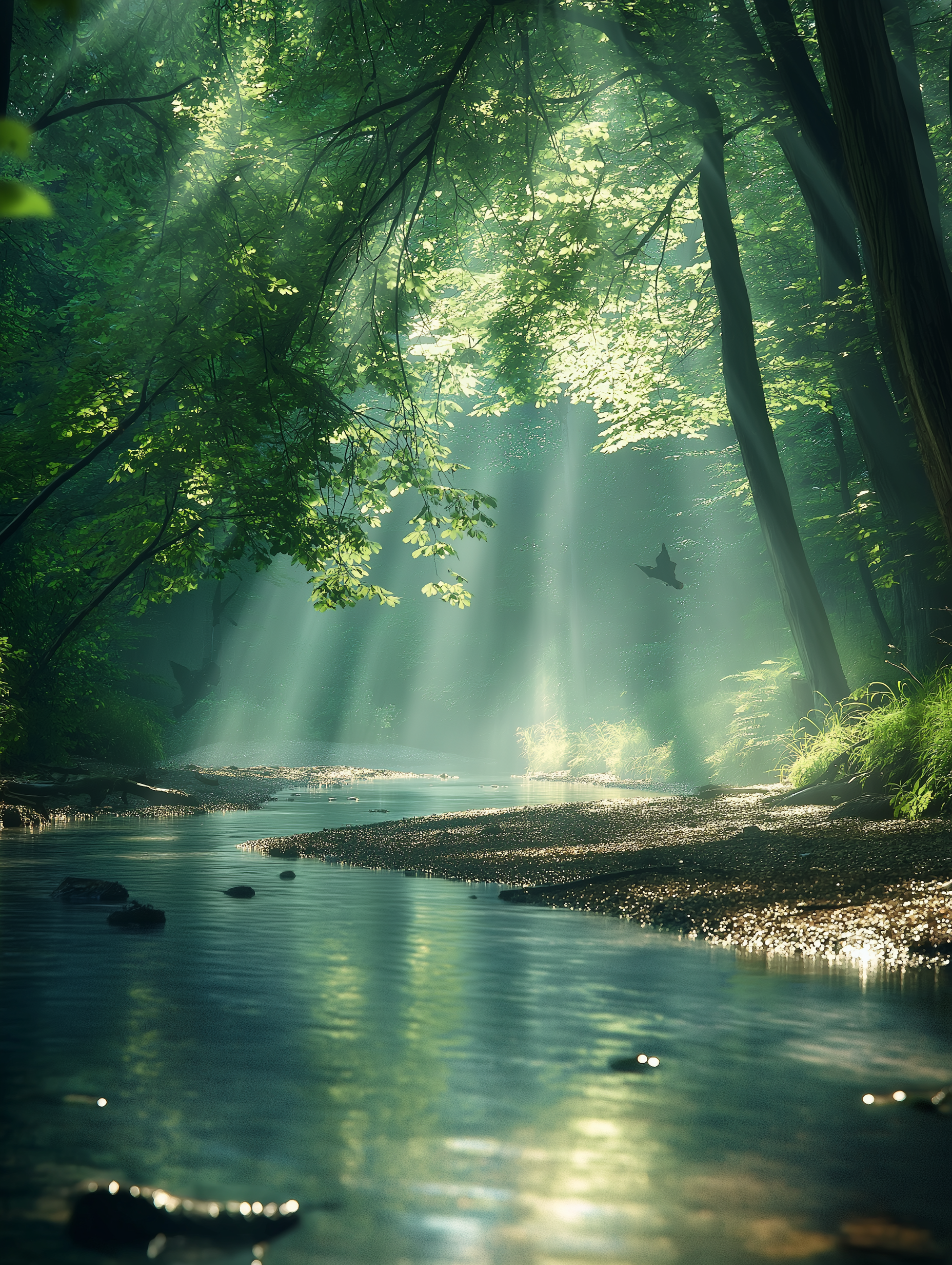 Bach im Wald | LED Bild