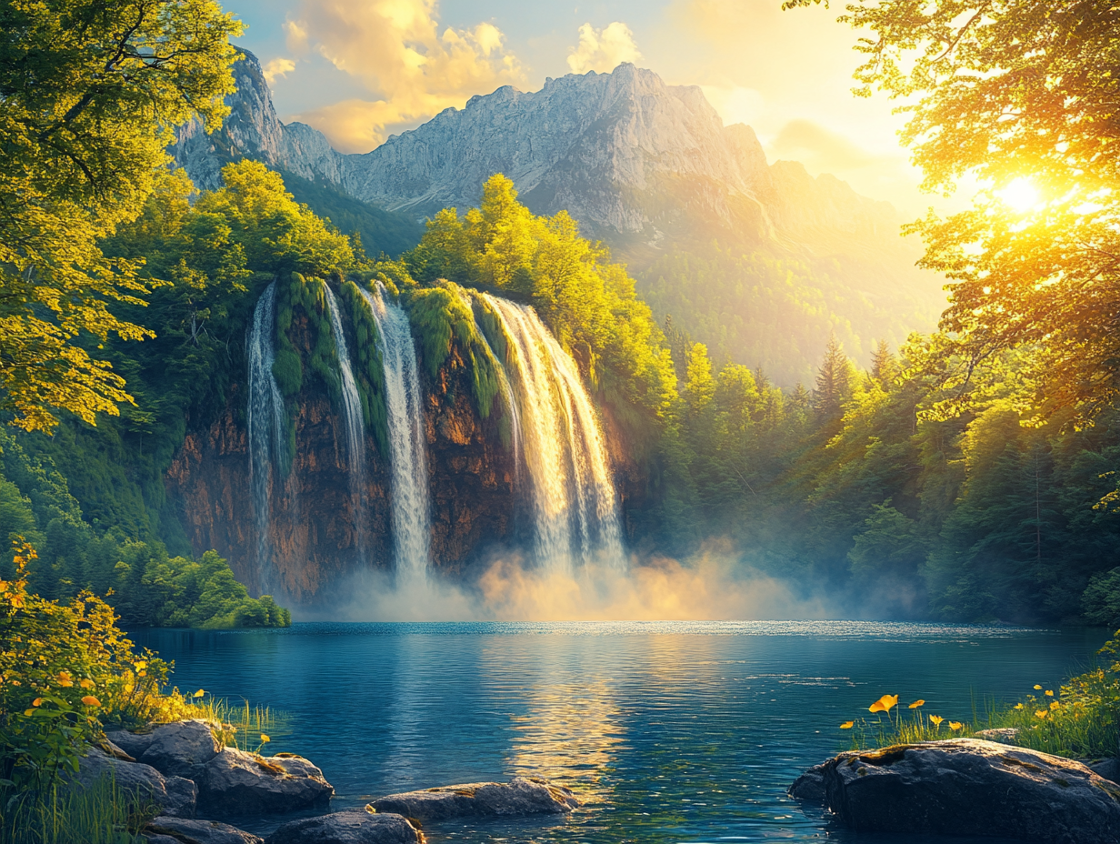 Wasserfall Idyllisch 3 | LED Bild