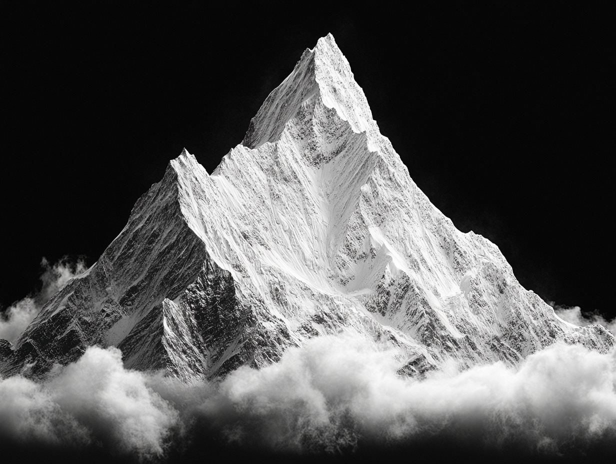 Bergspitze aus Wolken Weiß | LED Bild