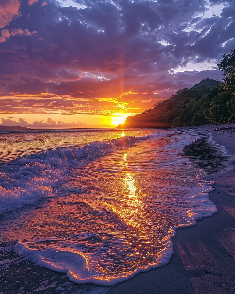 Sonnenuntergang Insel | LED Bild