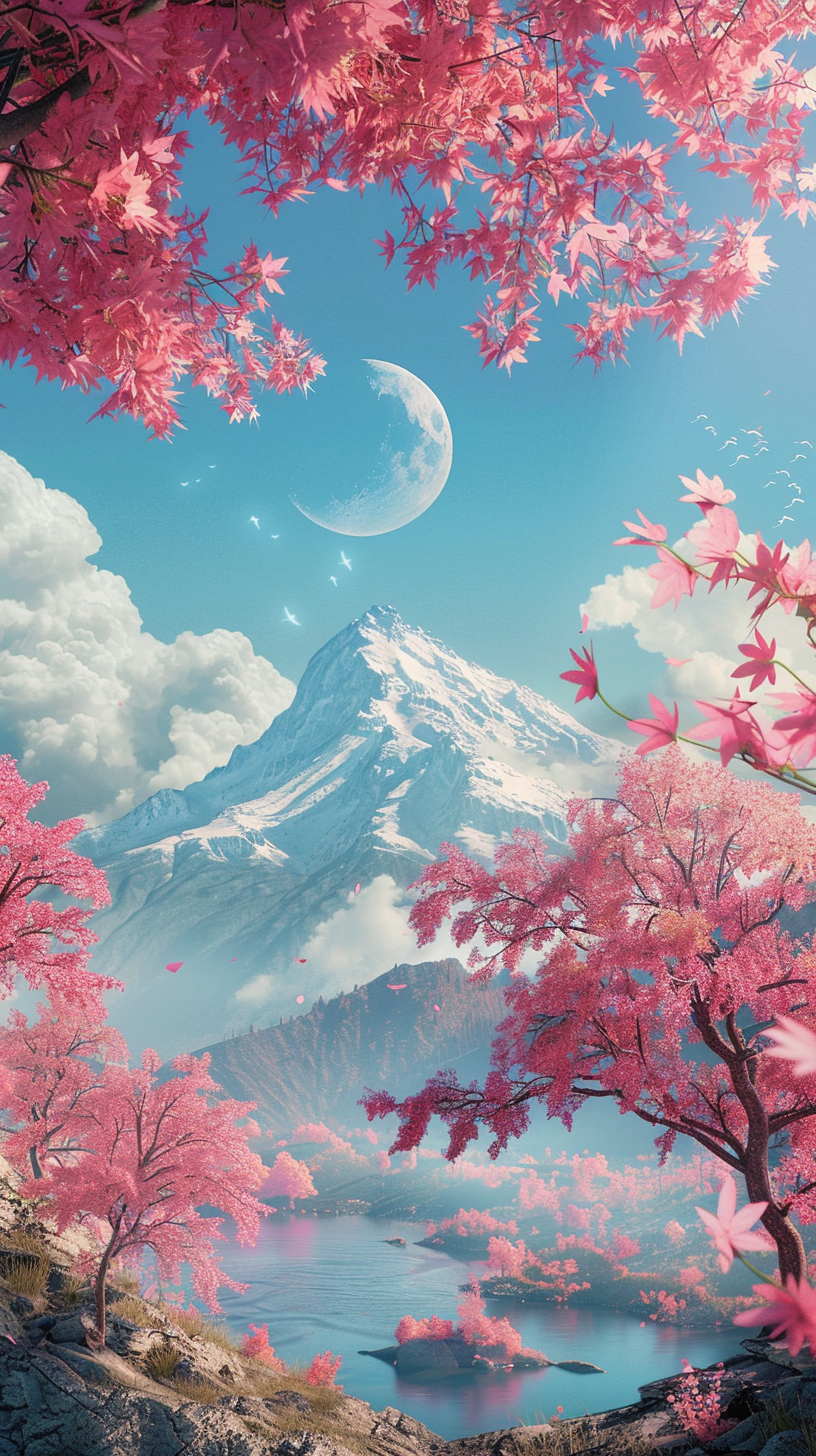 Kirschblütenbaum Mount Fuji 1 | LED Bild