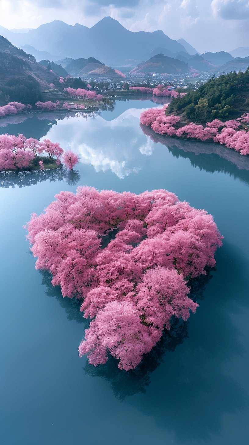 Kirschblüten Insel | LED Bild