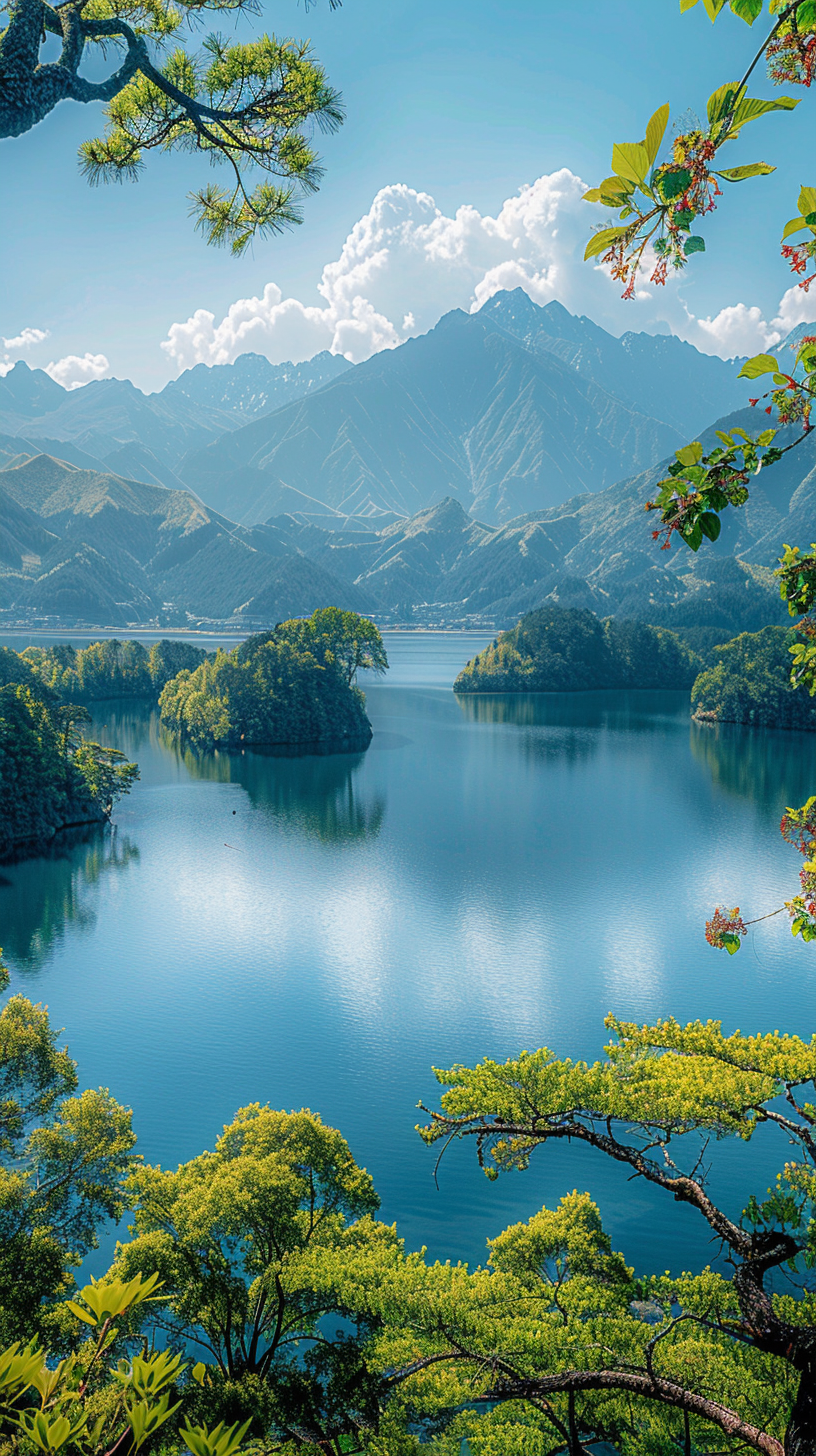 Grüne Landschaft mit Seen 2 | LED Bild