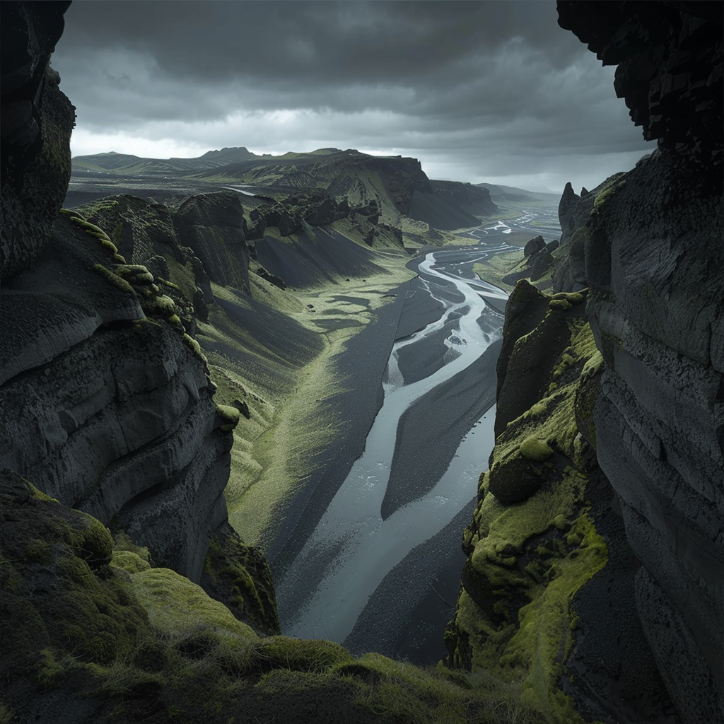 Schwarze Landschaft | LED Bild