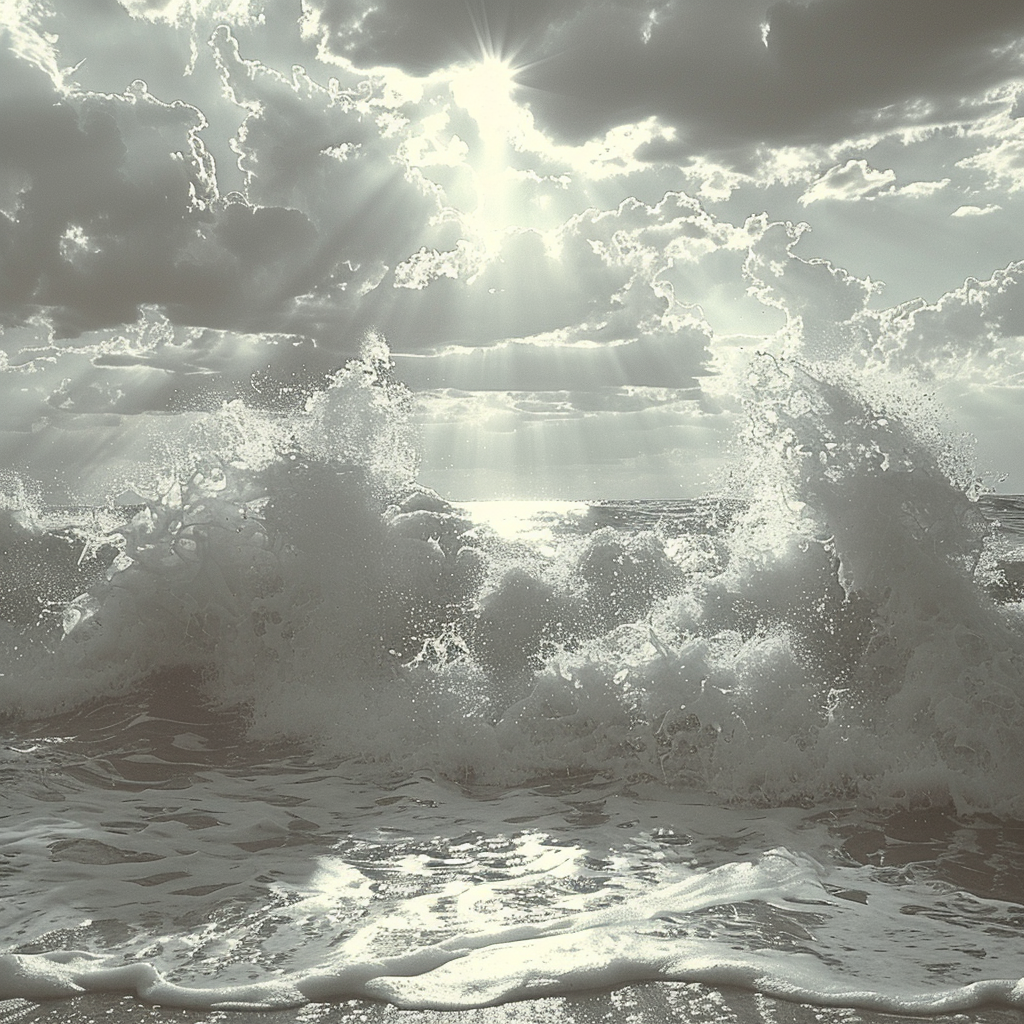 Weiße Welle mit Sonnenstrahlen | LED Bild