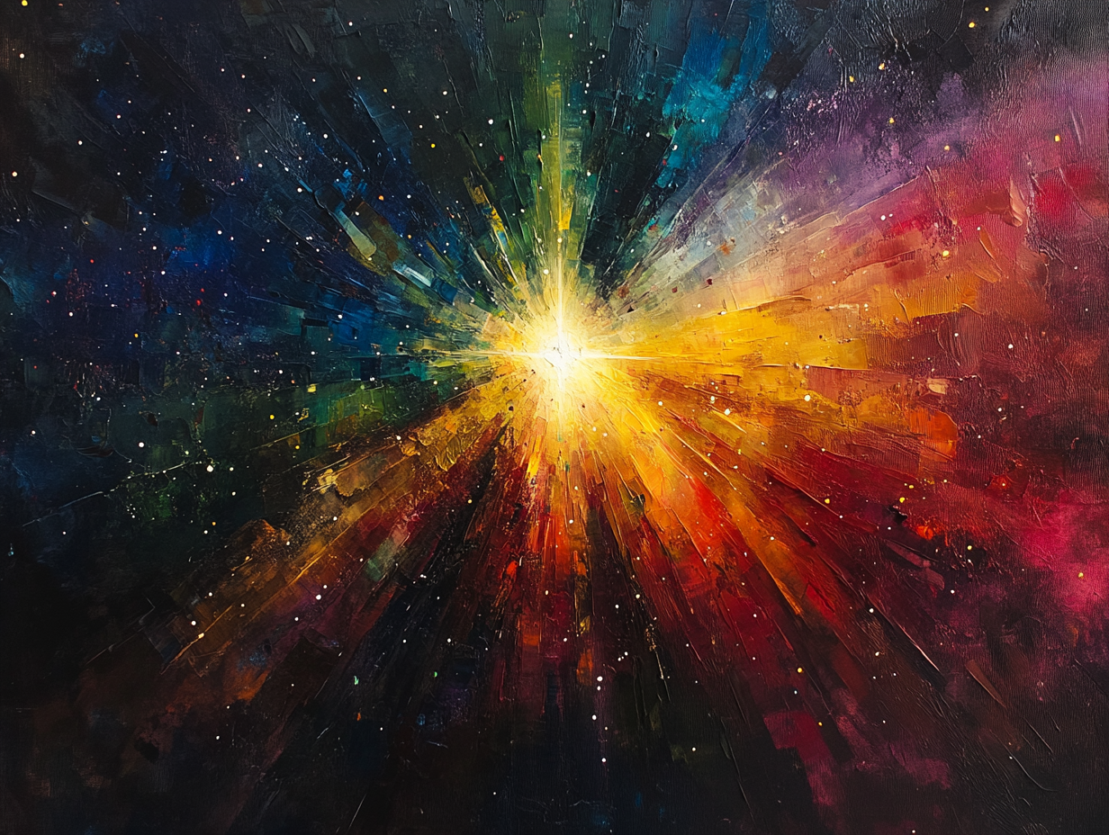 Ölgemälde Licht Explosion | LED Bild