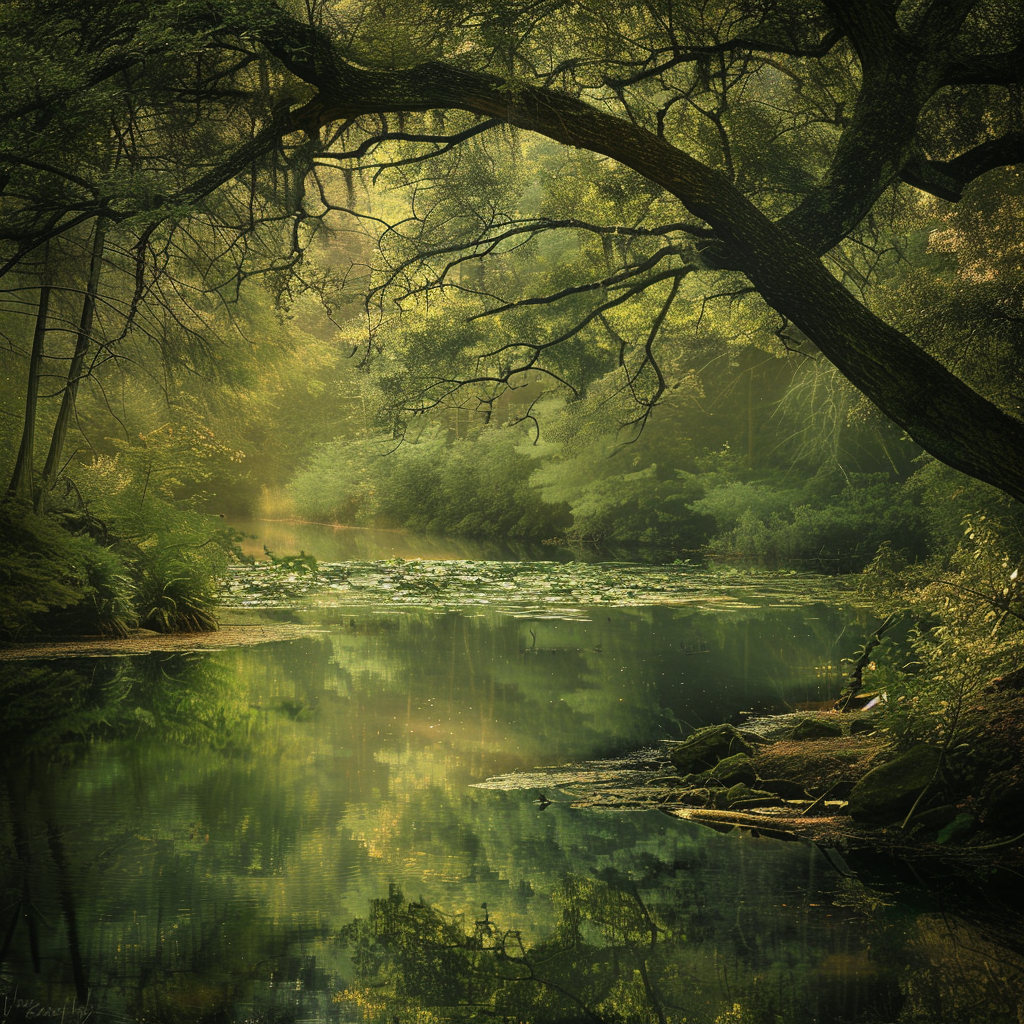 Kleiner Fluss Dichter Wald 3 | LED Bild