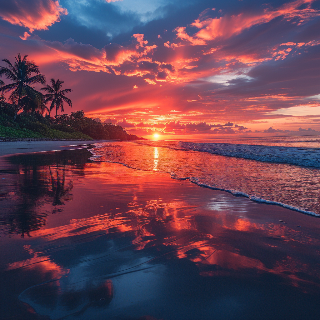 Sonnenuntergang Strand 1 | LED Bild