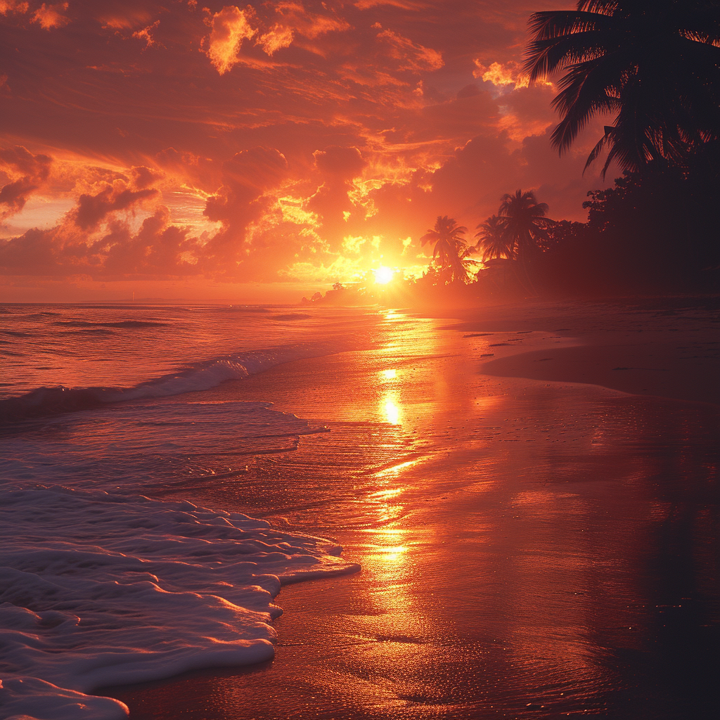 Sonnenuntergang Strand 5 | LED Bild