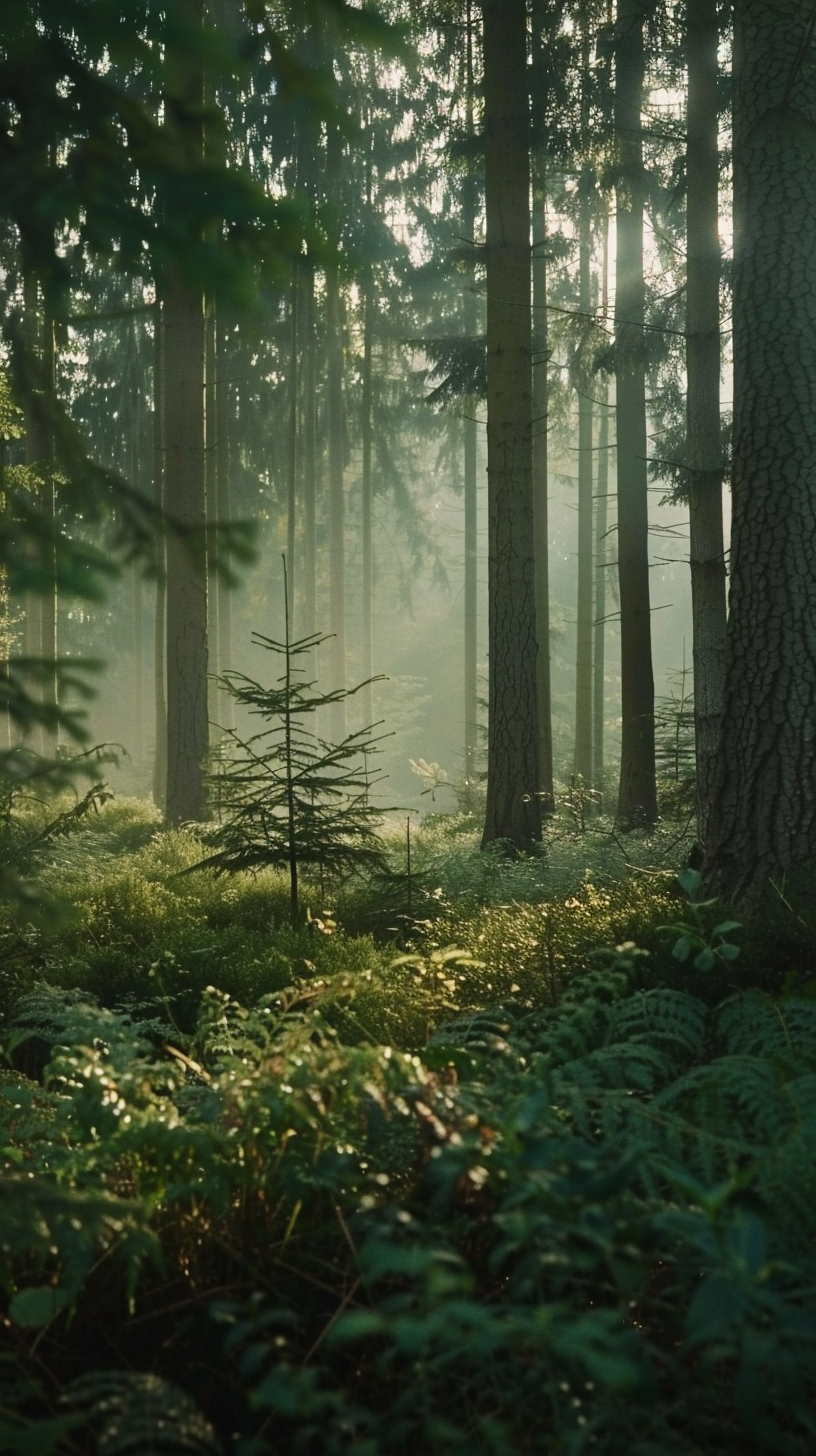 Wald mit Licheinstrahlung 1 | LED Bild