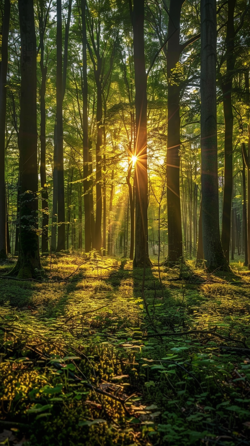Wald mit Licheinstrahlung 3 | LED Bild