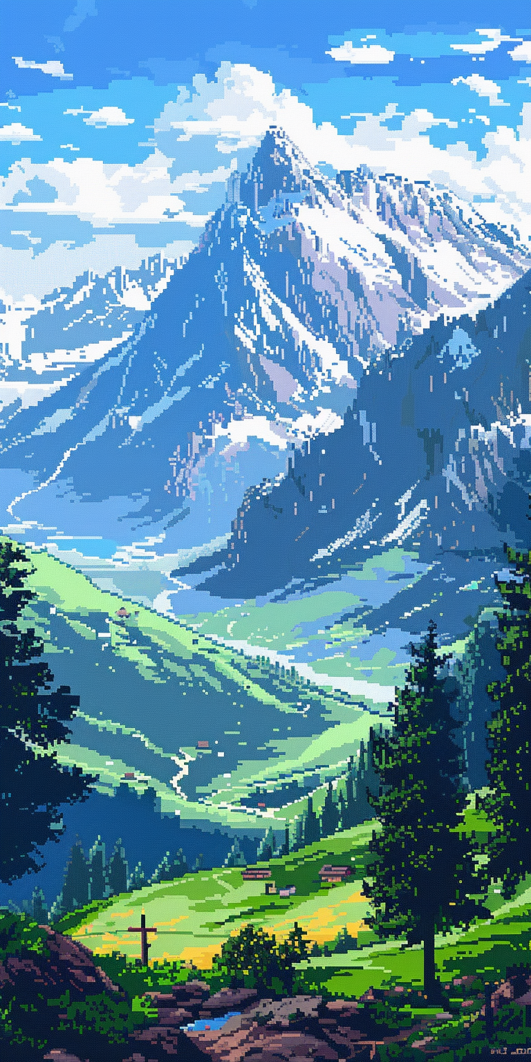 Alpen Illustriert 3 | LED Bild