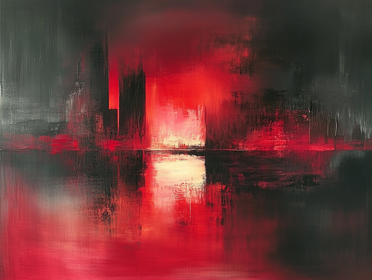 Pinselstriche Rot | LED Bild