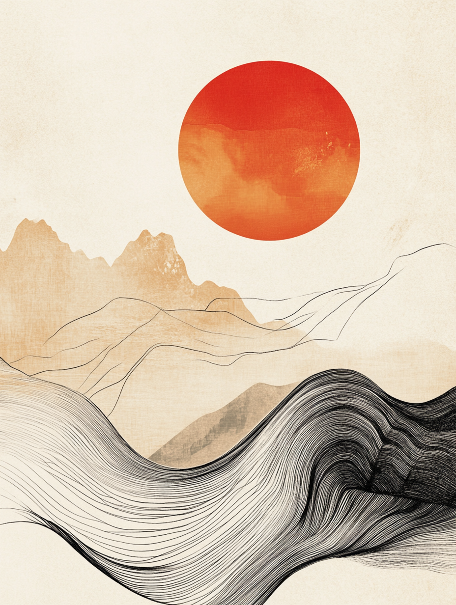 Abstrakter Sonnenaufgang 1 | LED Bild