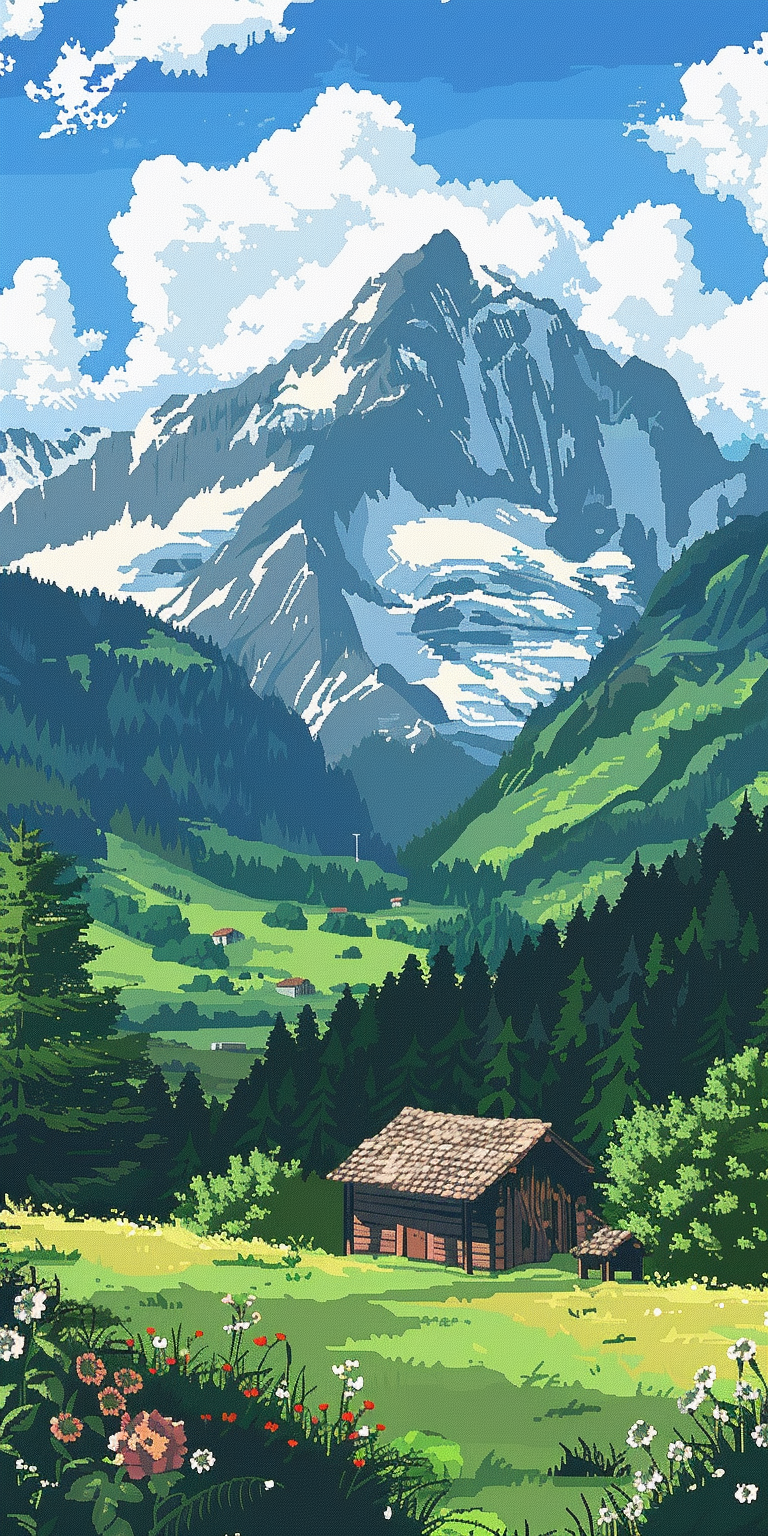 Alpen Illustriert 4 | LED Bild