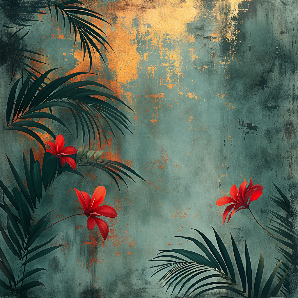 Rote Exotische Blumen | LED Bild