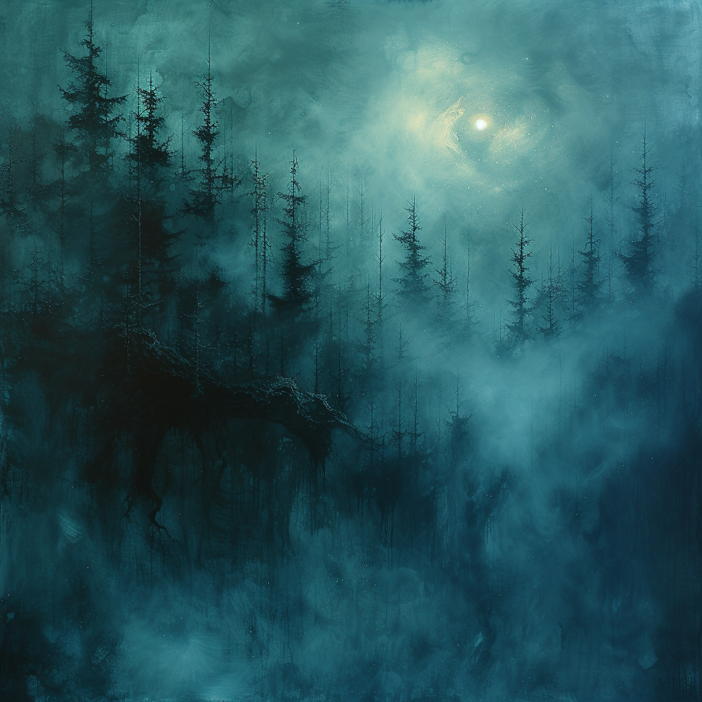 Nebeliger Wald Gebirge | LED Bild