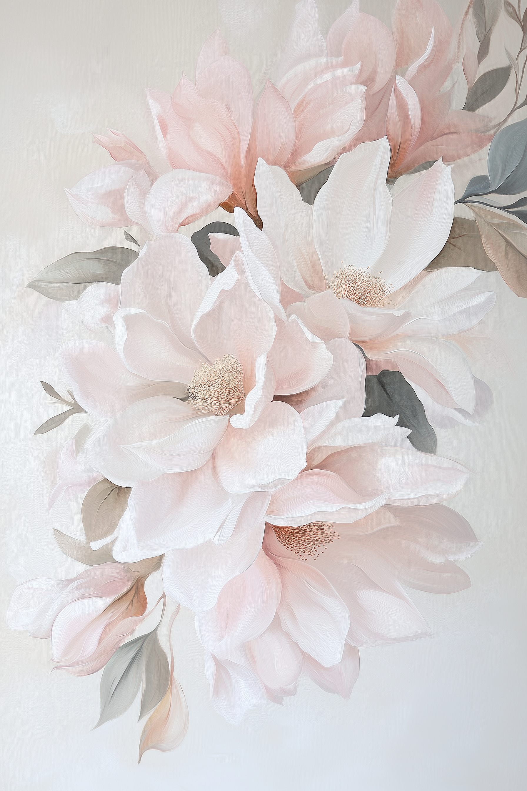 Weiße Blumen Illustriert | LED Bild