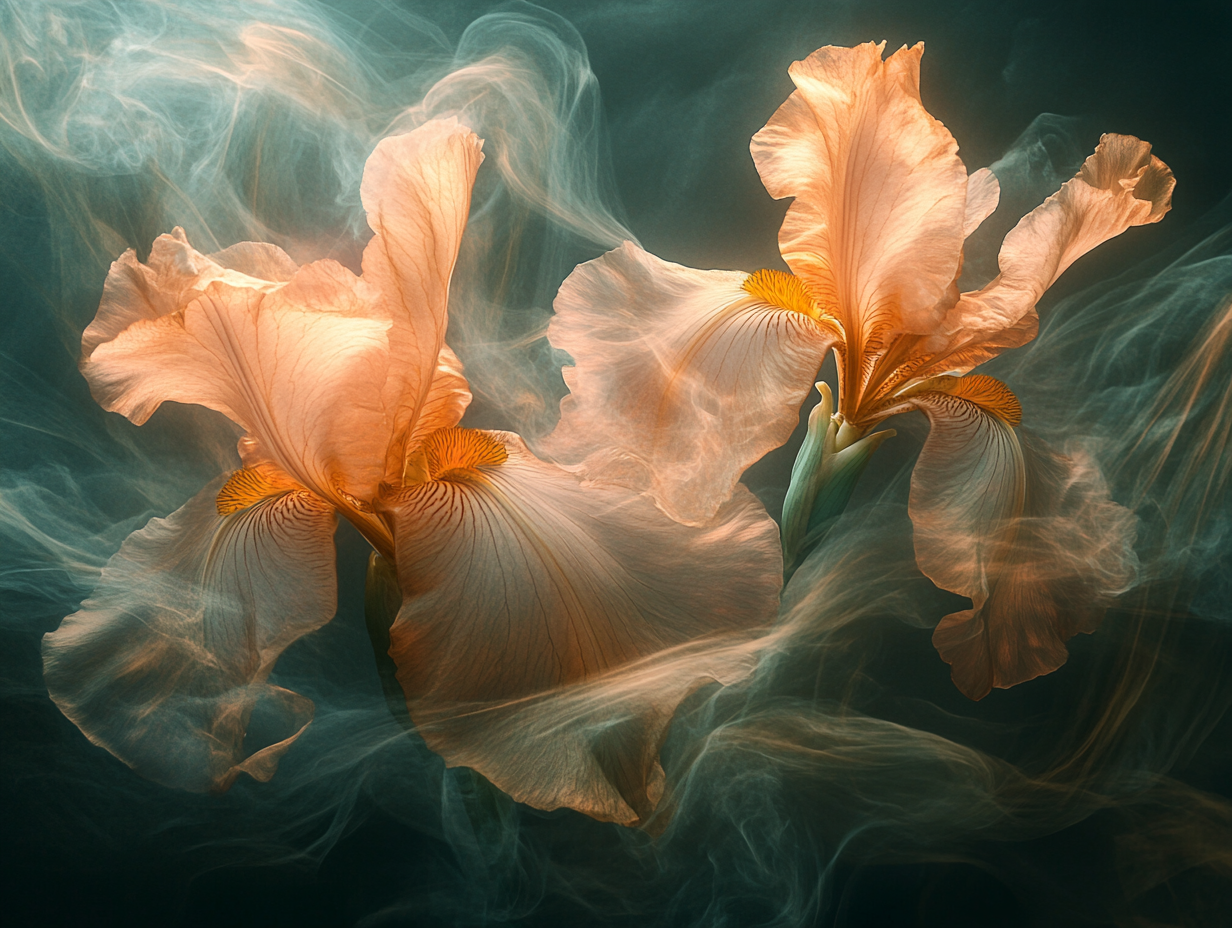 Mystische Blumen Orange 1 | LED Bild