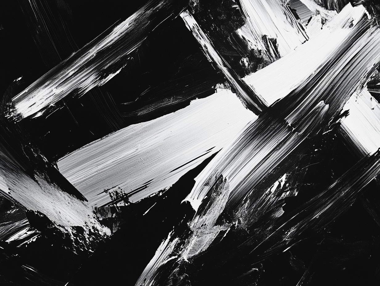 Pinselstriche Schwarz & Weiß 1 | LED Bild