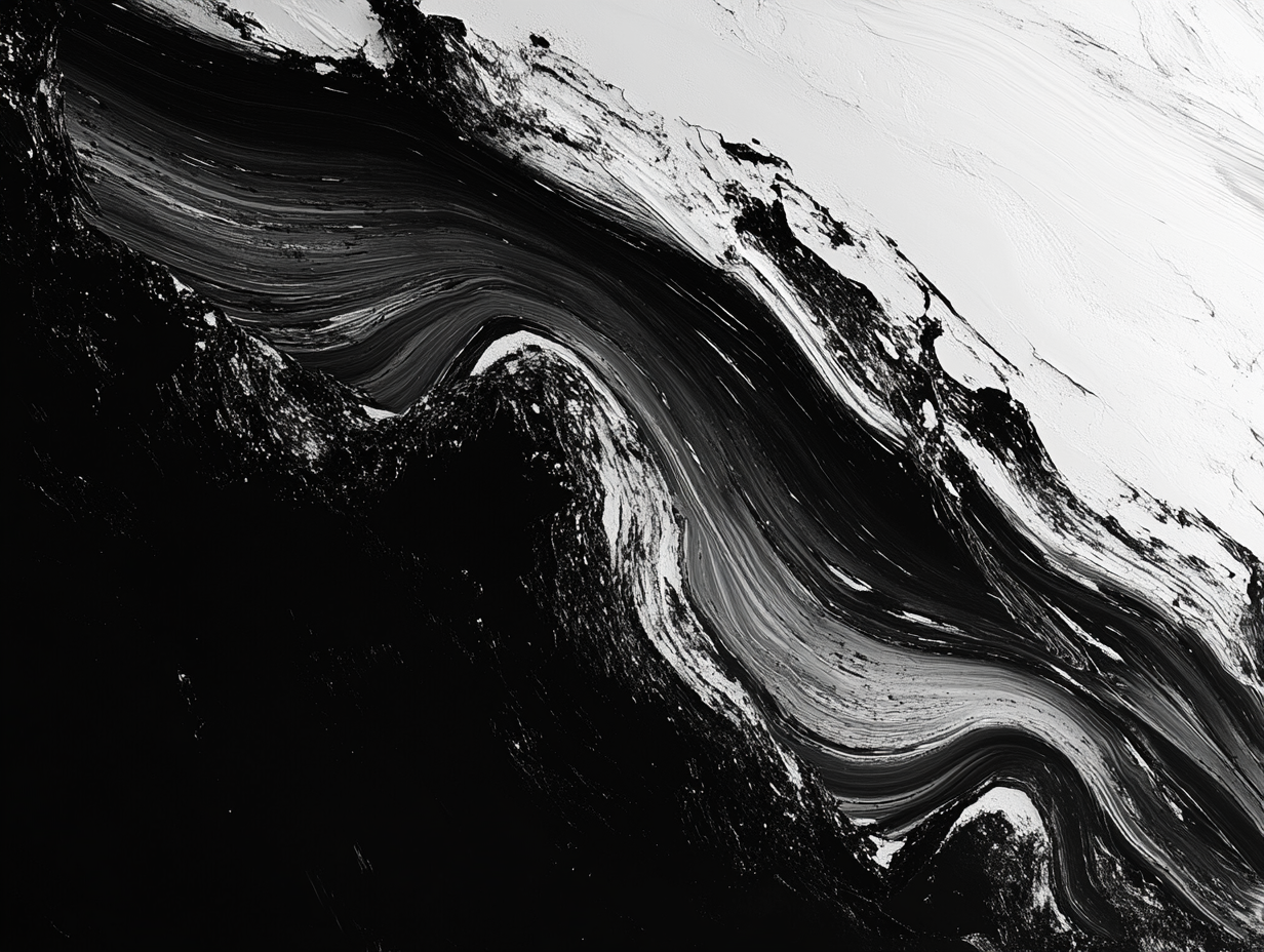 Pinselstriche Schwarz & Weiß 2 | LED Bild